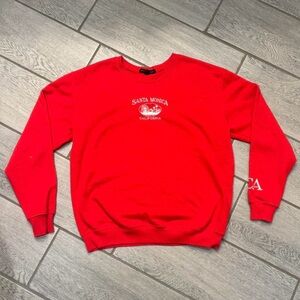 Scene Weaver Vibrant Red Santa Monica Crewneck Sweater